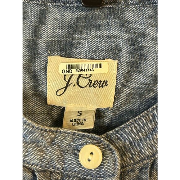 J. Crew Womens Chambray Tuxedo Pullover Long Sleeve Blue Tunic Size Small (5304) - Picture 4 of 6